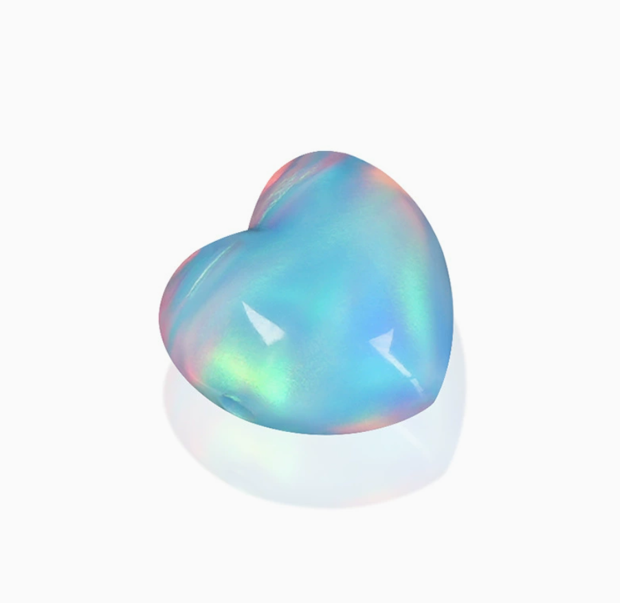 Synthetic Opal Beads-Heart Shaped