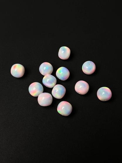 11*12mm Tibetan barrel cut sythentic opal beads - CreamyMoon