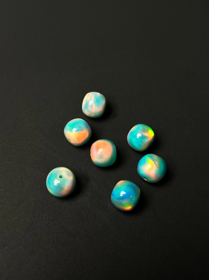 11*12mm Tibetan barrel cut sythentic opal beads - CreamyMoon