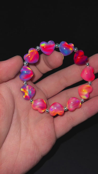 Synthetic Opal Beads-Heart Shaped