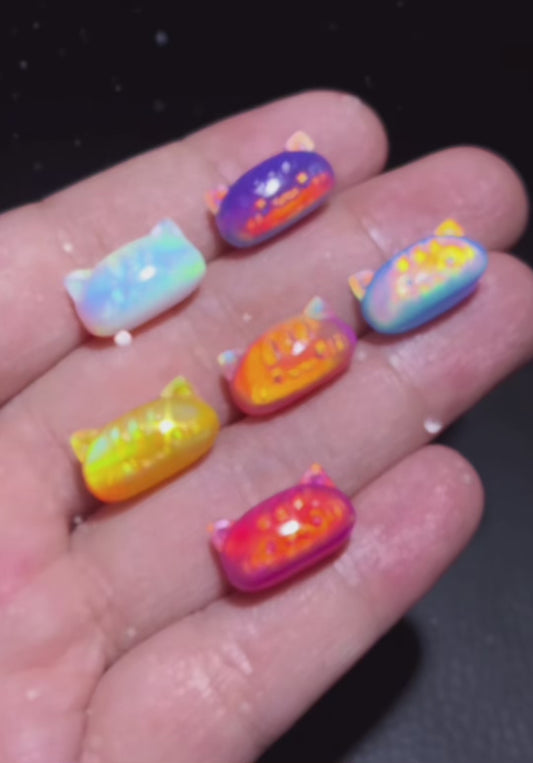 Buguette Cat Shaped Lab Opal Beads for DIY Jewelry Design